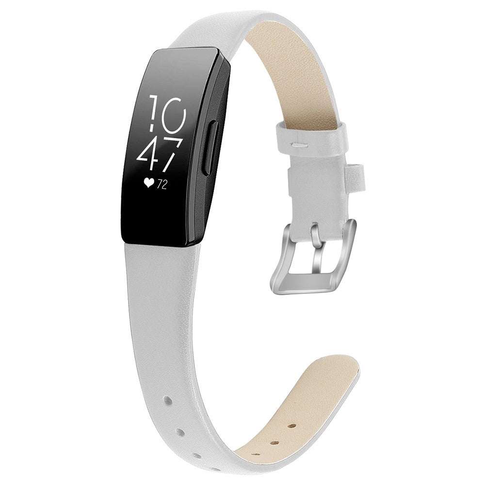 Incredibly Cool Fitbit Inspire 1 Genuine Leather Strap - White#serie_2