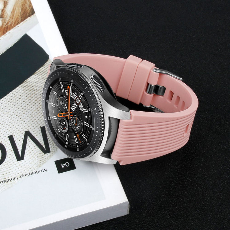 L Size 22mm Silicone Strap Samsung Galaxy Watch Active / Galaxy Watch 46mm / Huawei Watch GT 2 Smartwatch Band - Pink#serie_3