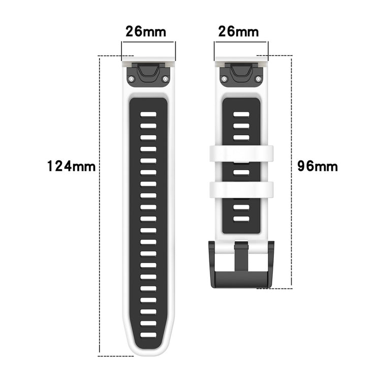 Garmin Fenix 7X / Fenix 7X Pro Watch Band 26mm Waterproof Light Silicone Bracelet - Black+Green#serie_7