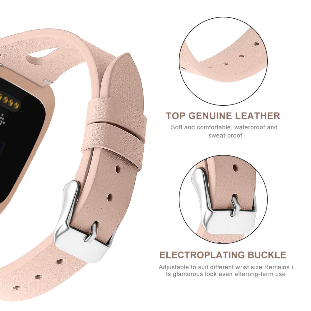 Mega Fashionable Fitbit Versa 3 Genuine Leather Strap - Pink#serie_10