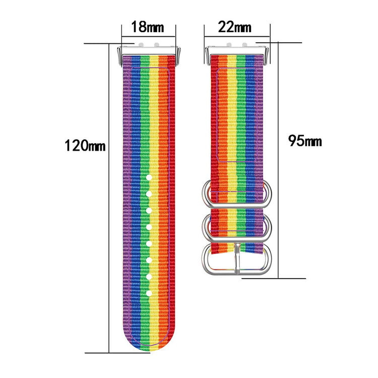 Samsung Galaxy Fit3 SM-R390 Nylon Watch Strap Three Rings Replacement Wrist Band - Blue+White+Blue#serie_8