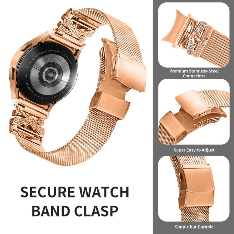 Super Stylish Samsung Smartwatch Metal Universel Strap - Pink#serie_2