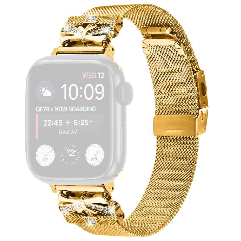 Nice Apple Smartwatch Metal And Rhinestone Universel Strap - Gold#serie_1