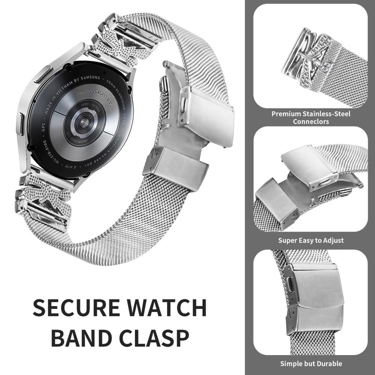 Samsung Smartwatch Metal And Rhinestone Universel Strap - Silver#serie_220