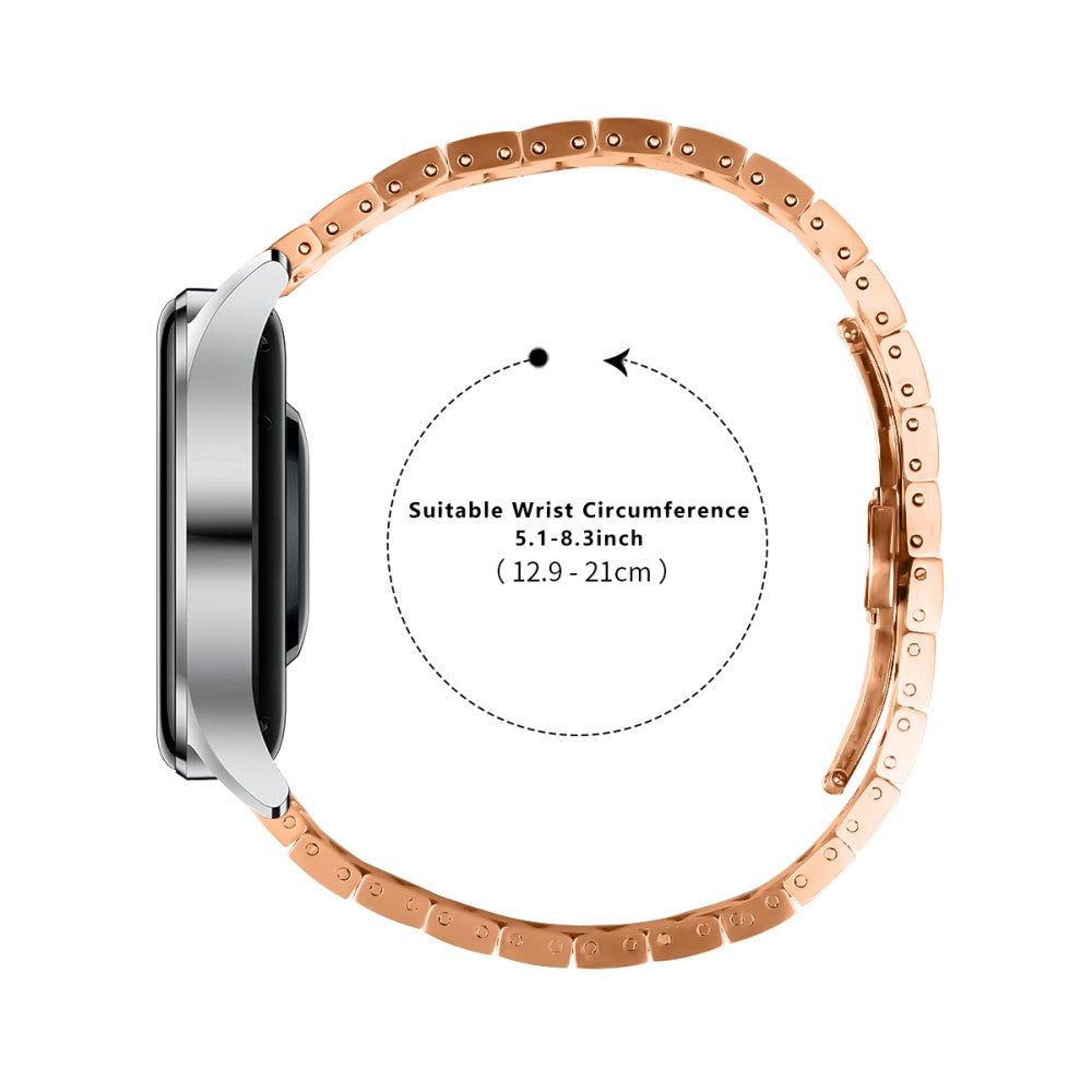 Huawei Watch GT 3 SE Replacement Strap 1-Bead Stainless Steel Metal Watch Band - Rose Gold#serie_5