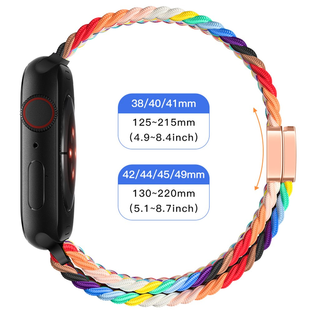 For Apple Watch Ultra 2 Ultra 49mm  /  9 8 7 45mm  /  SE (2023) SE (2022) SE 6 5 4 44mm  /  3 2 1 42mm Watch Strap Braided Nylon Band - Spring Cherry#serie_5