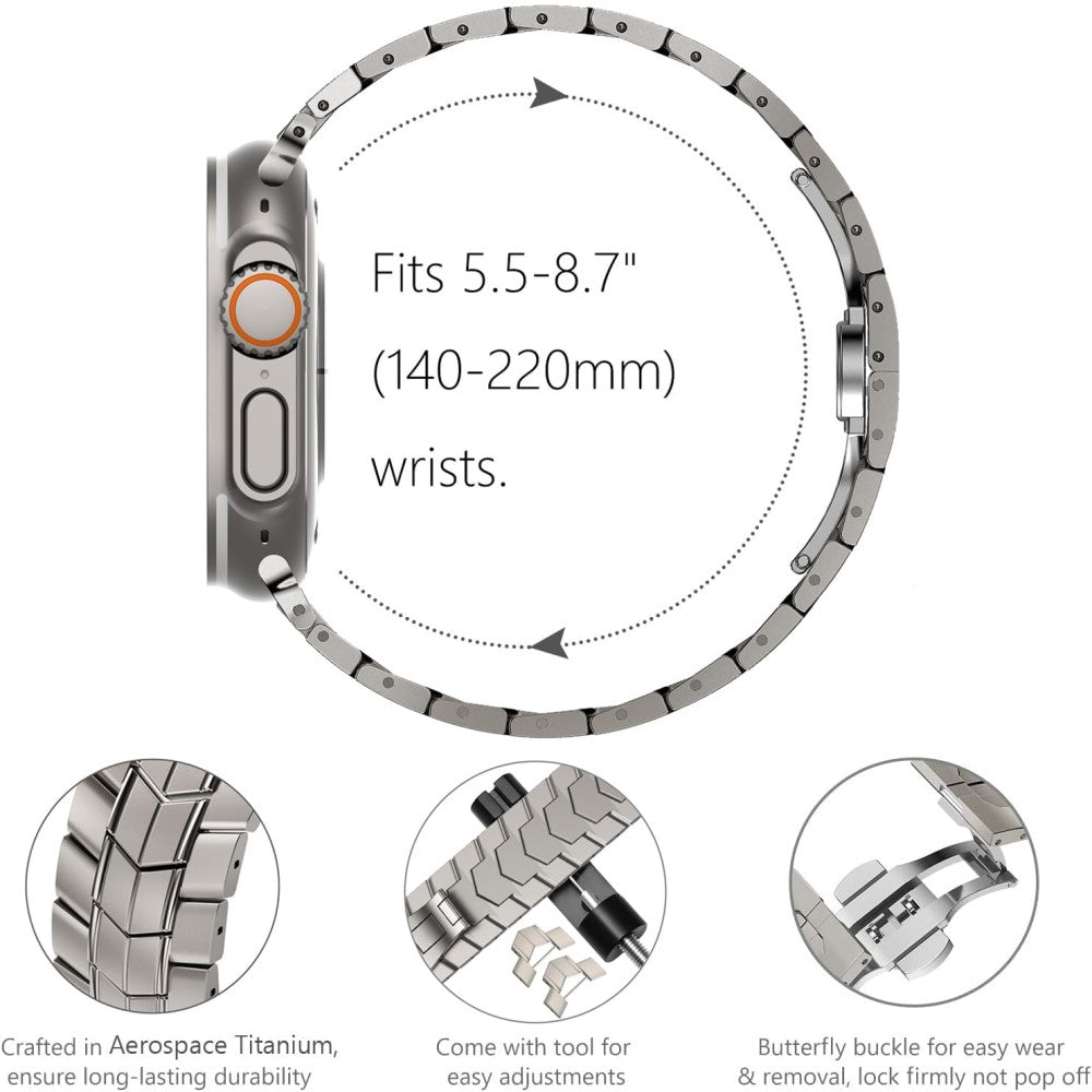 Mega Elegant Apple Smartwatch Metal Universel Strap - Silver#serie_384