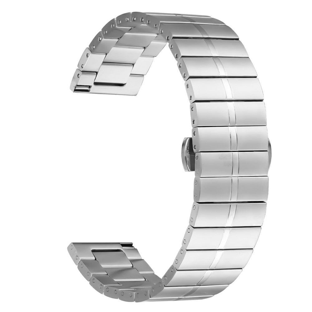 For Garmin Forerunner 255 Wrist Band Stainless Steel Watch Strap with Buckle - Silver#serie_012