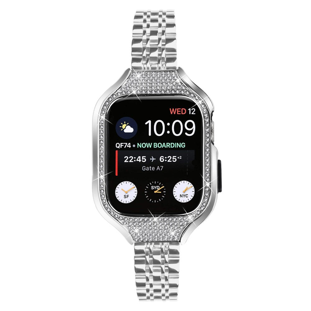 Super Sweet Apple Smartwatch Rhinestone Universel Strap - Silver#serie_011