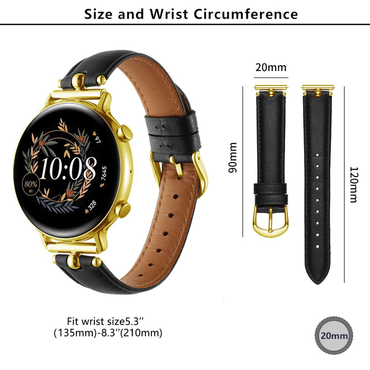 Samsung Galaxy Watch 5 Pro / Samsung Galaxy Watch 6 Classic (47mm) Genuine Leather Universel Strap - Black#serie_1