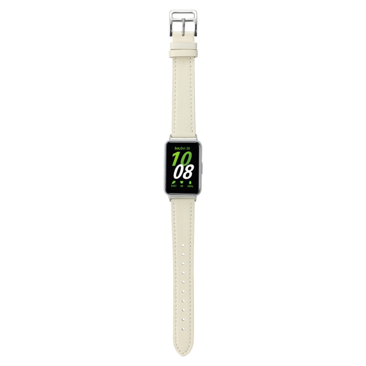 Super Strong Samsung Galaxy Fit 3 Genuine Leather Strap - White#serie_1