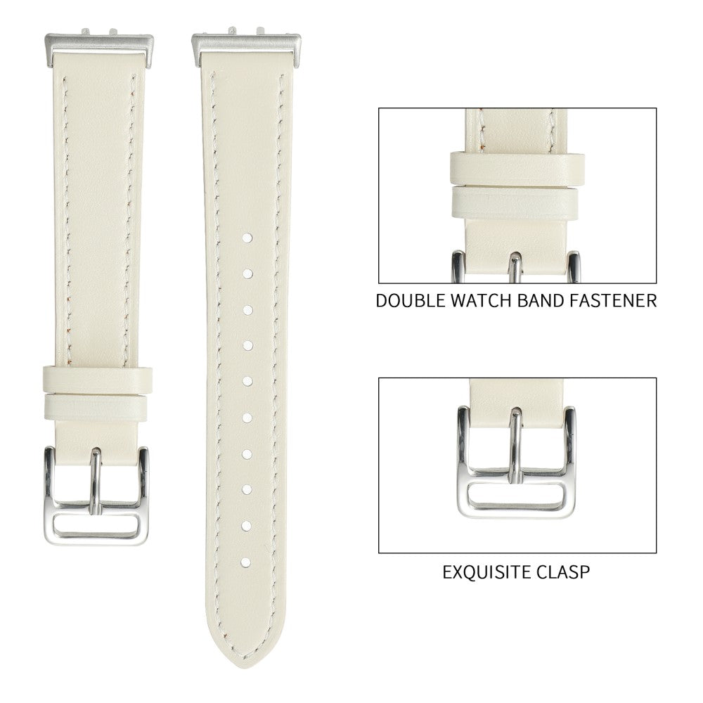 Super Strong Samsung Galaxy Fit 3 Genuine Leather Strap - White#serie_1