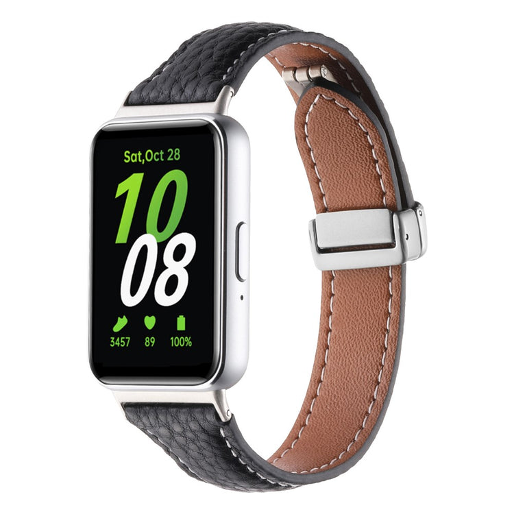 Super Cool Samsung Galaxy Fit 3 Genuine Leather Strap - Black#serie_1