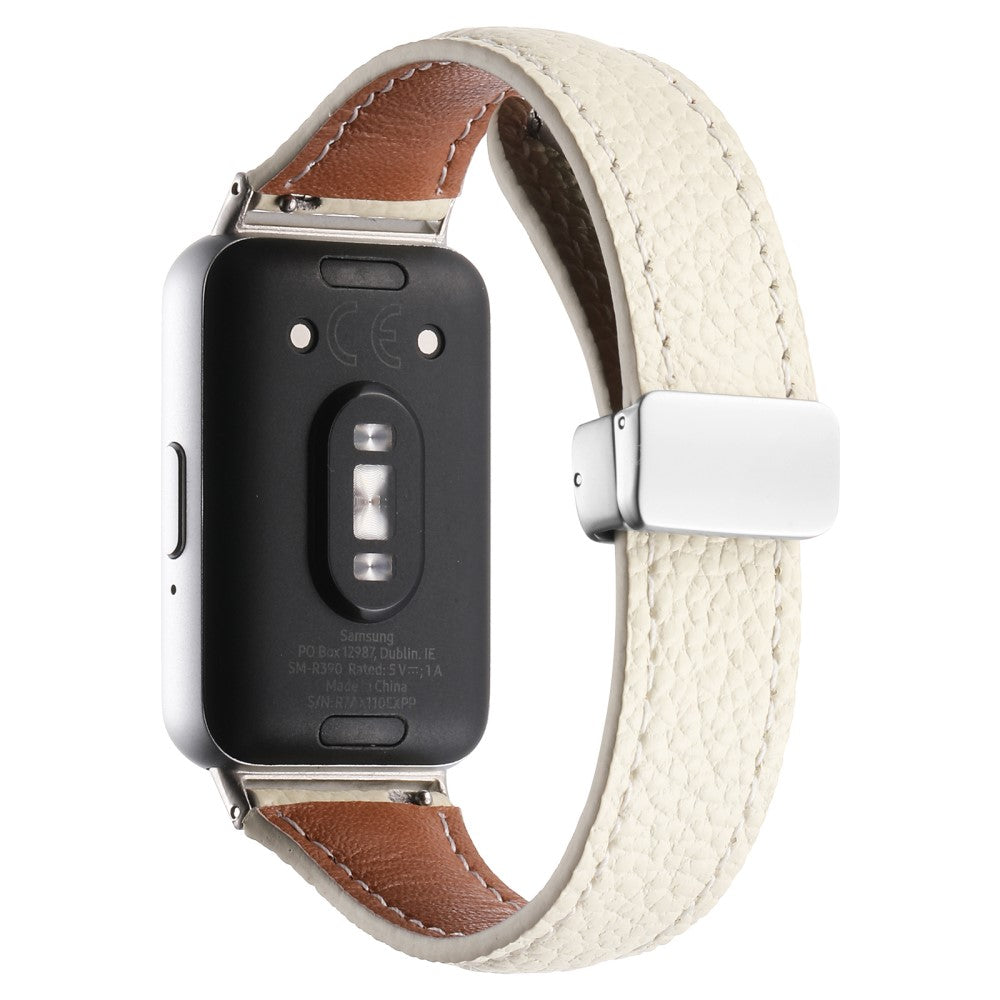 Super Pleasant Samsung Galaxy Fit 3 Genuine Leather Strap - White#serie_9