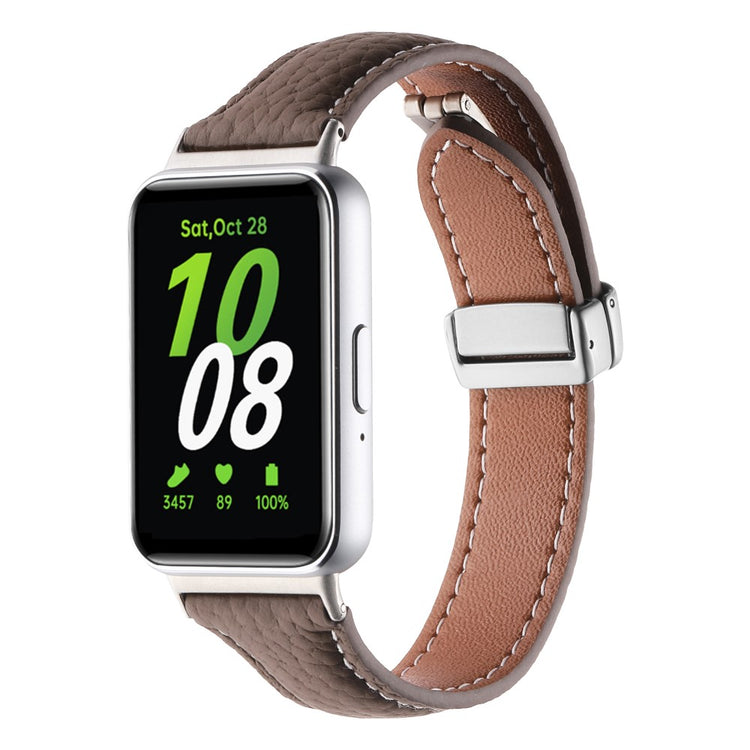 Super Cool Samsung Galaxy Fit 3 Genuine Leather Strap - Brown#serie_10