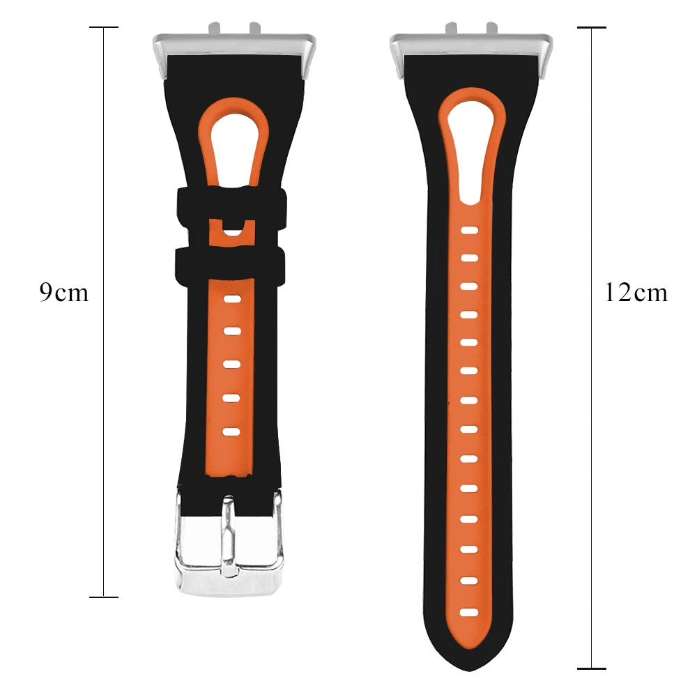 SM-R390 For Samsung Galaxy Fit3 Silicone Watch Band Adjustable Dual Color Wrist Strap - Black+Orange#serie_3