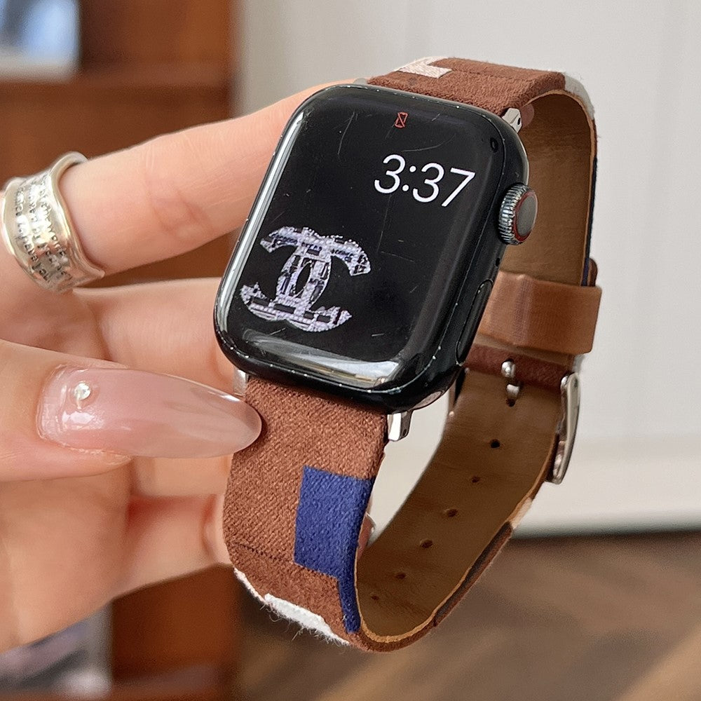 Super Tough Apple Smartwatch Pu Leather Universel Strap - Brown#serie_2