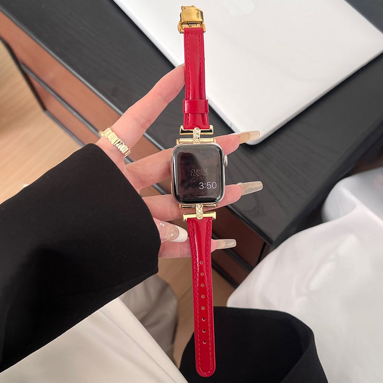 Super Nice Apple Smartwatch Genuine Leather Universel Strap - Red#serie_5