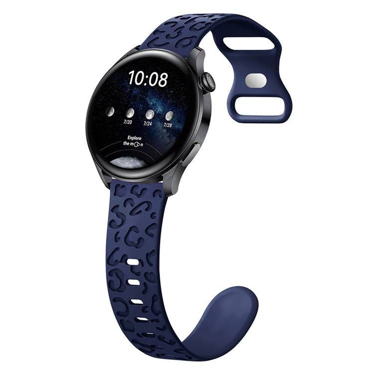 Samsung Galaxy Watch3 45mm / Huawei Watch 4 Pro 22mm Watch Band Leopard Printed Design - Dark Blue#serie_10