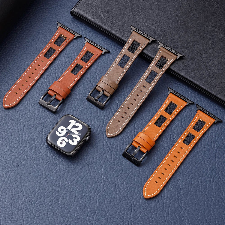 Super Cool Apple Smartwatch Genuine Leather Universel Strap - Orange#serie_3