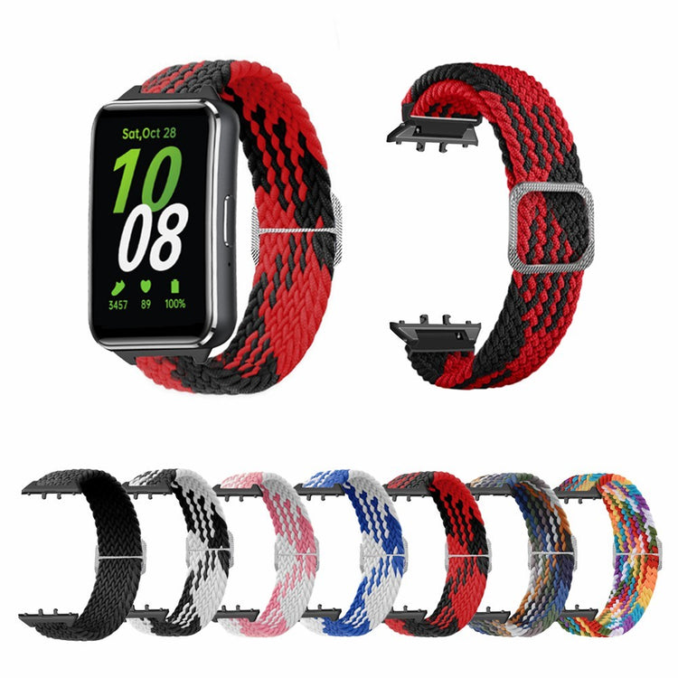 Samsung Galaxy Fit3 Replacement Band 12mm Nylon Braided Watch Strap - Red / Black#serie_1