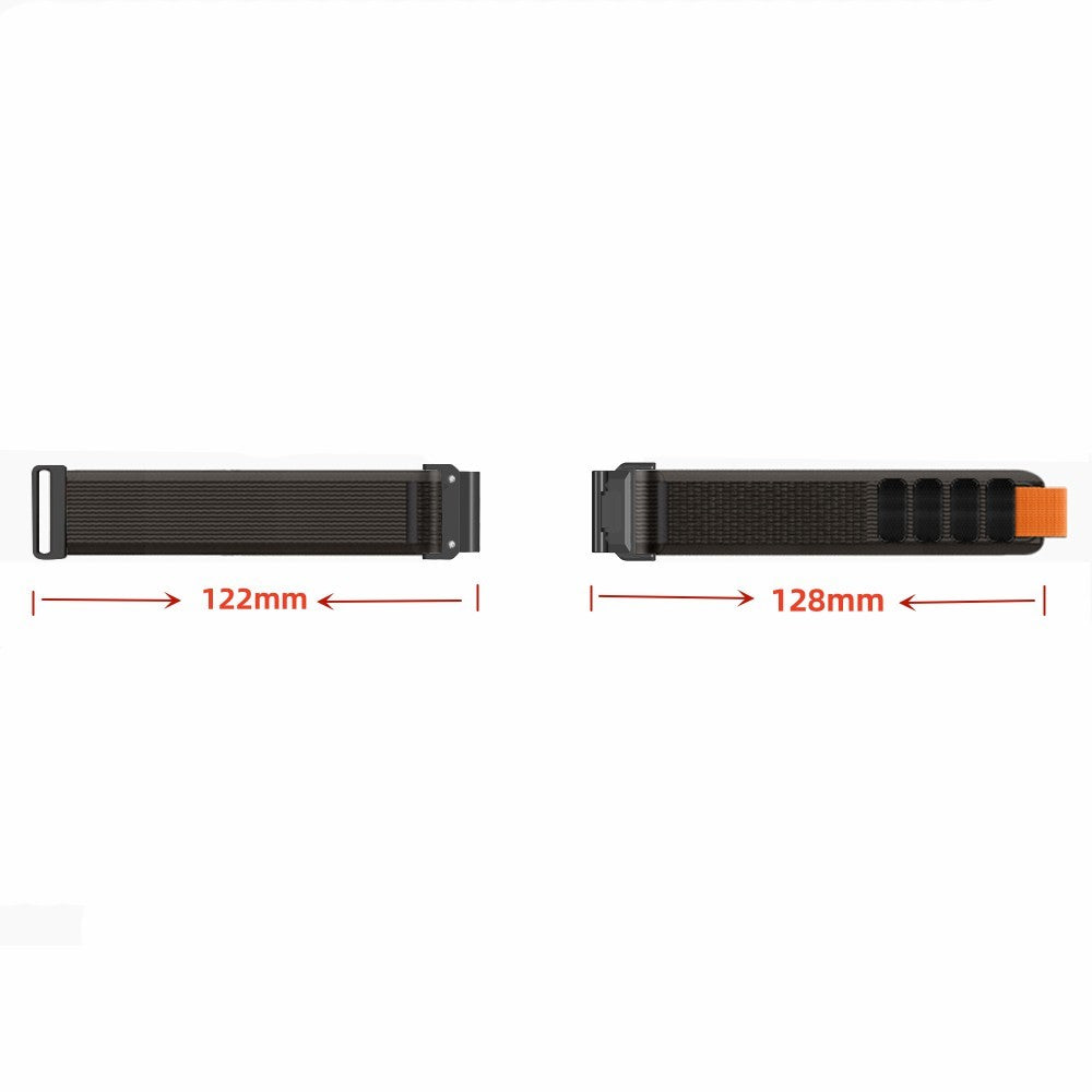 Coros Vertix 2 / Garmin Fenix 7X / 6X / 5X 26mm Trail Loop Nylon Band Soft Watch Strap - Black  /  Black+Black#serie_5