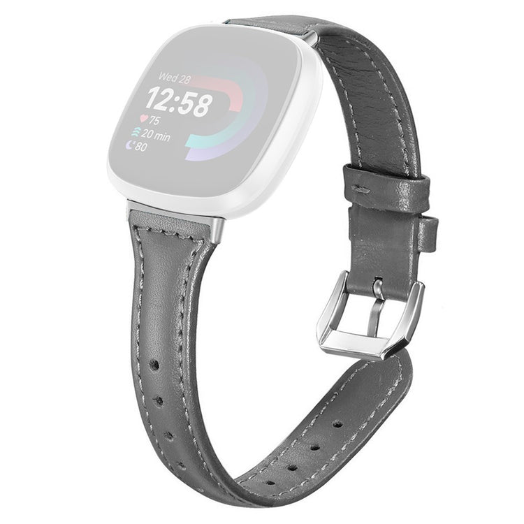 Fitbit Versa 3 / Fitbit Versa 4 Genuine Leather Universel Strap - Silver#serie_13