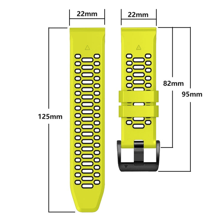 Garmin Fenix 7 / 7 Pro Silicone Watch Strap 22mm Dual Color Band with 3 Rows Holes - Sapphire+Black#serie_3