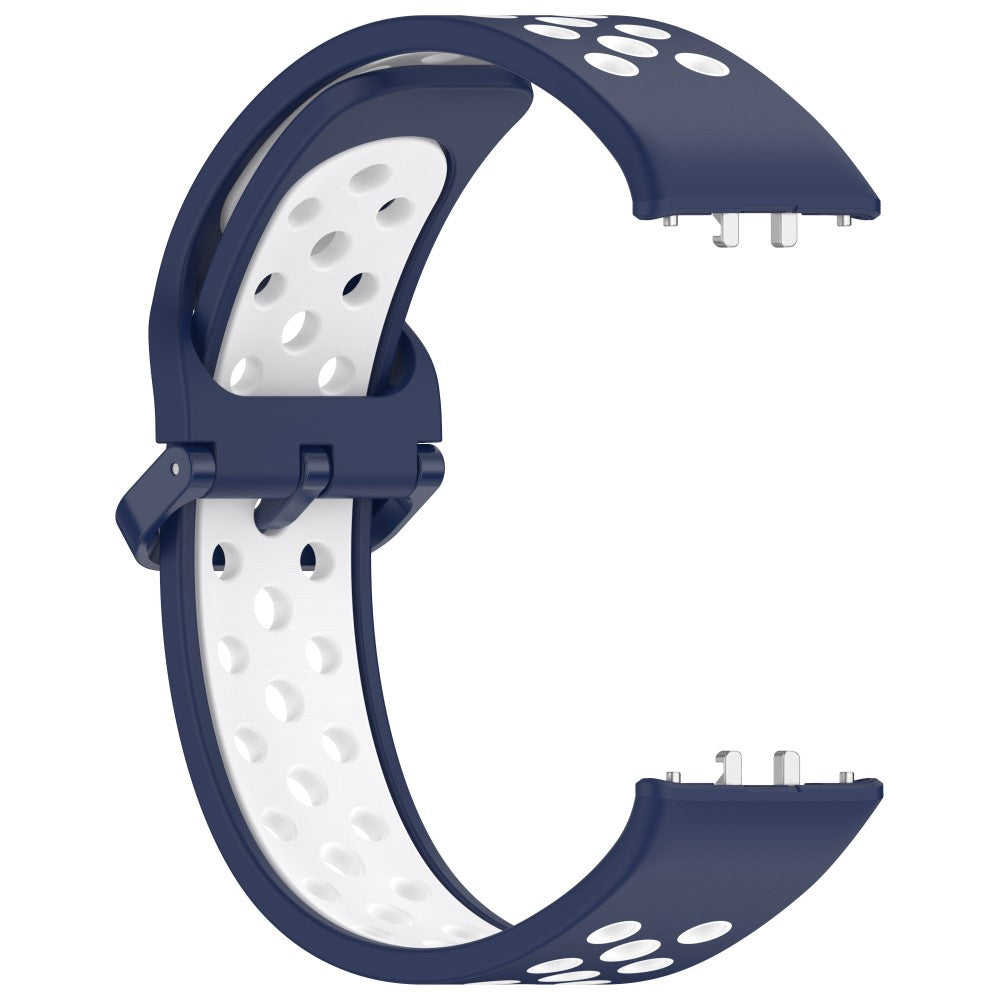 Samsung Galaxy Fit3 Silicone Watch Bands Dual-Color Wrist Straps Replacement Parts - Midnight Blue+White#serie_11