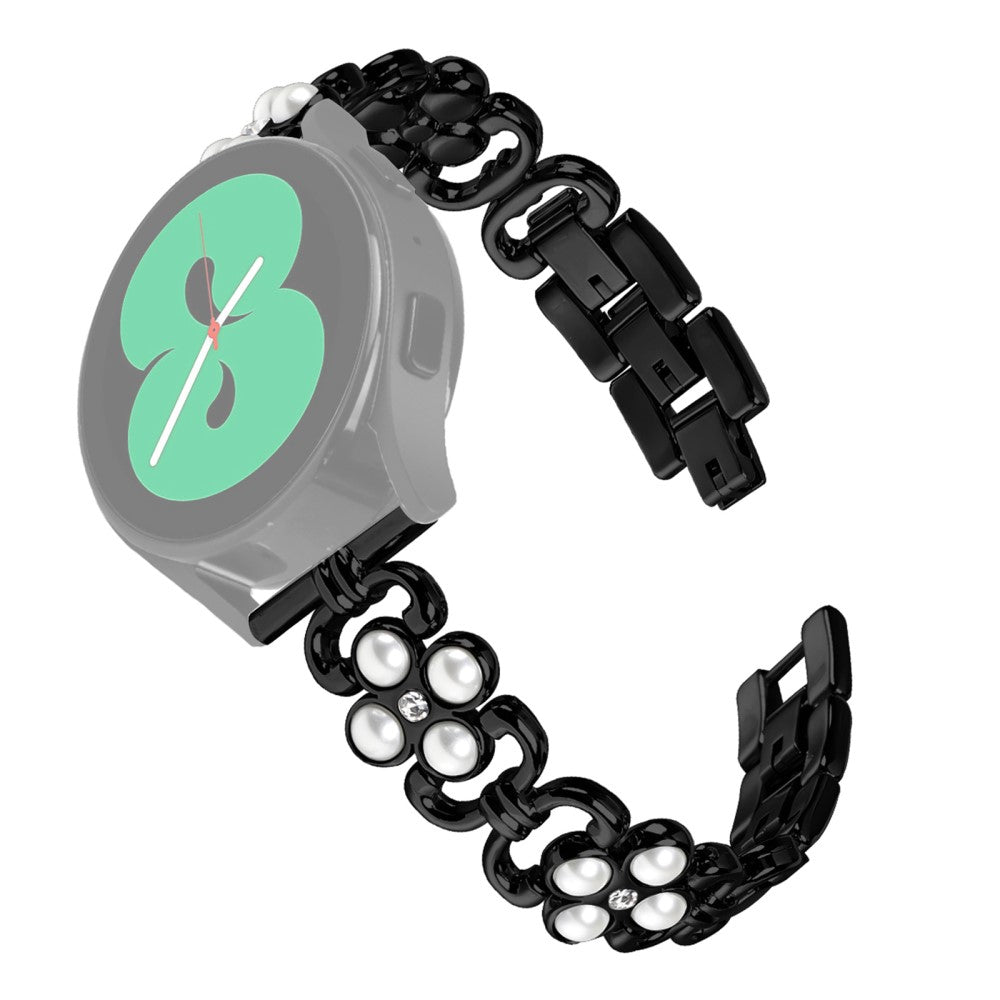 Huami Amazfit GTS 4 Mini Watch bandstainless Steel Pearl Four Leaf Clover Decor Watch Strap - Black#serie_2