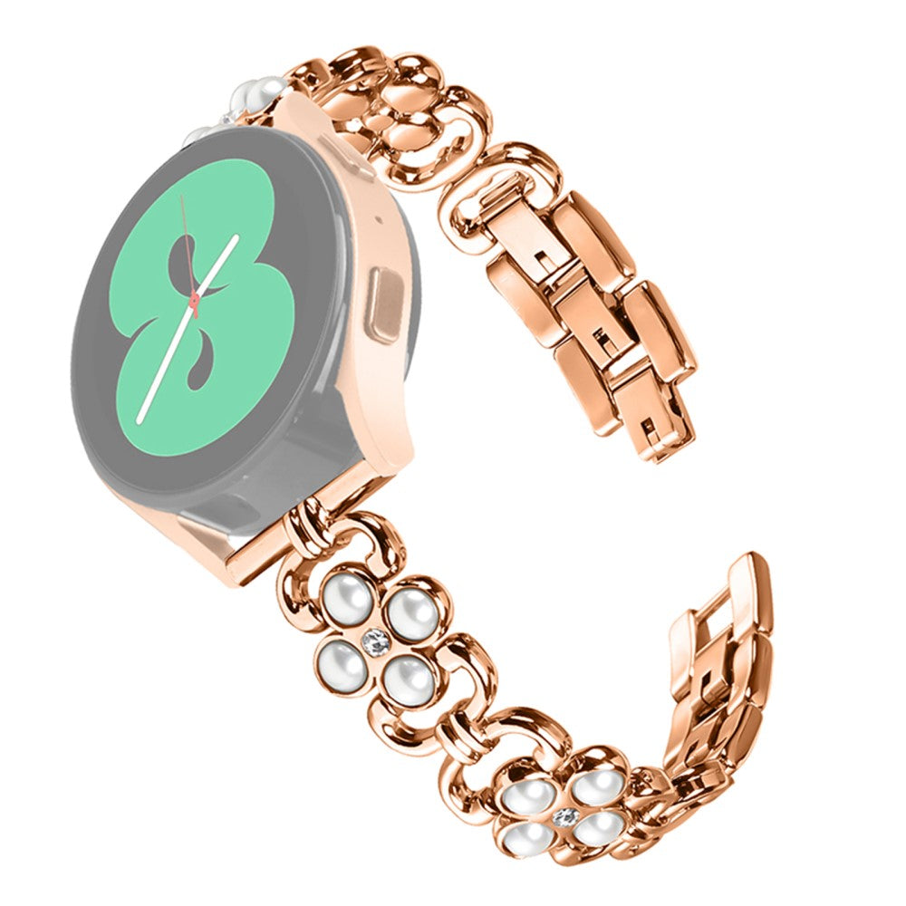 Samsung Galaxy Watch 42mm Stainless Steel band Four Leaf Clover Design Watch Strap - Rose Gold#serie_1