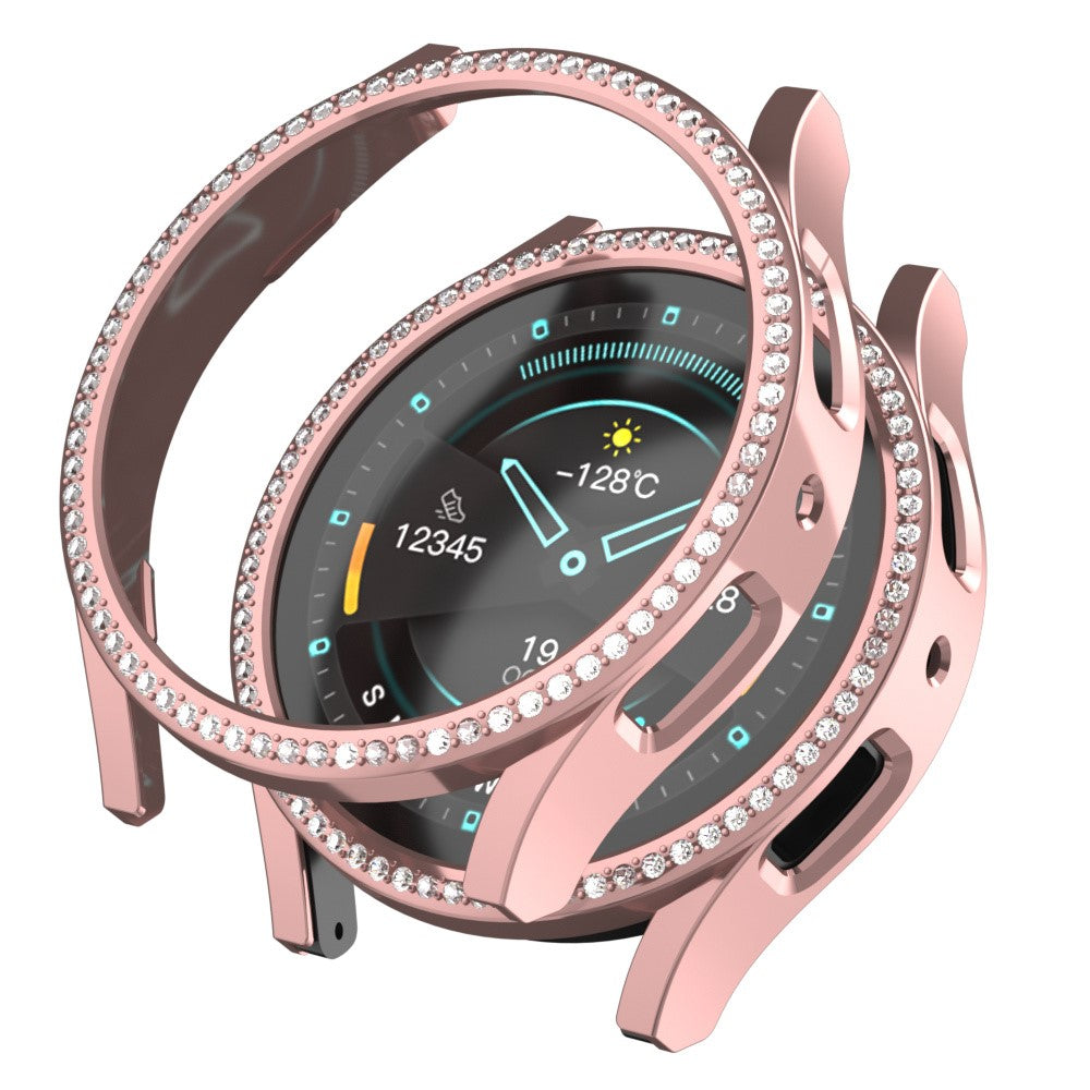 Samsung Galaxy Watch7 44mm Bump Resistant Watch Case Rhinestone Decor Hollow-Out Cover - Pink#serie_1