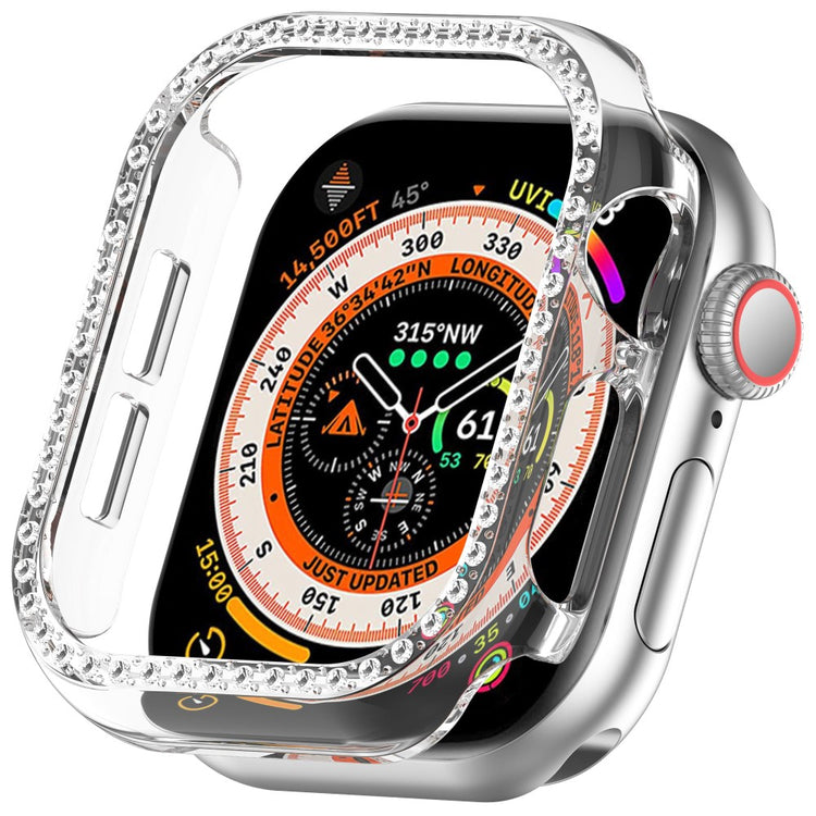 Apple Watch Series 10 42mm Single Row Rhinestone Decor Hollow-Out Cover Bump Resistant Watch Frame Case - Transparent#serie_6