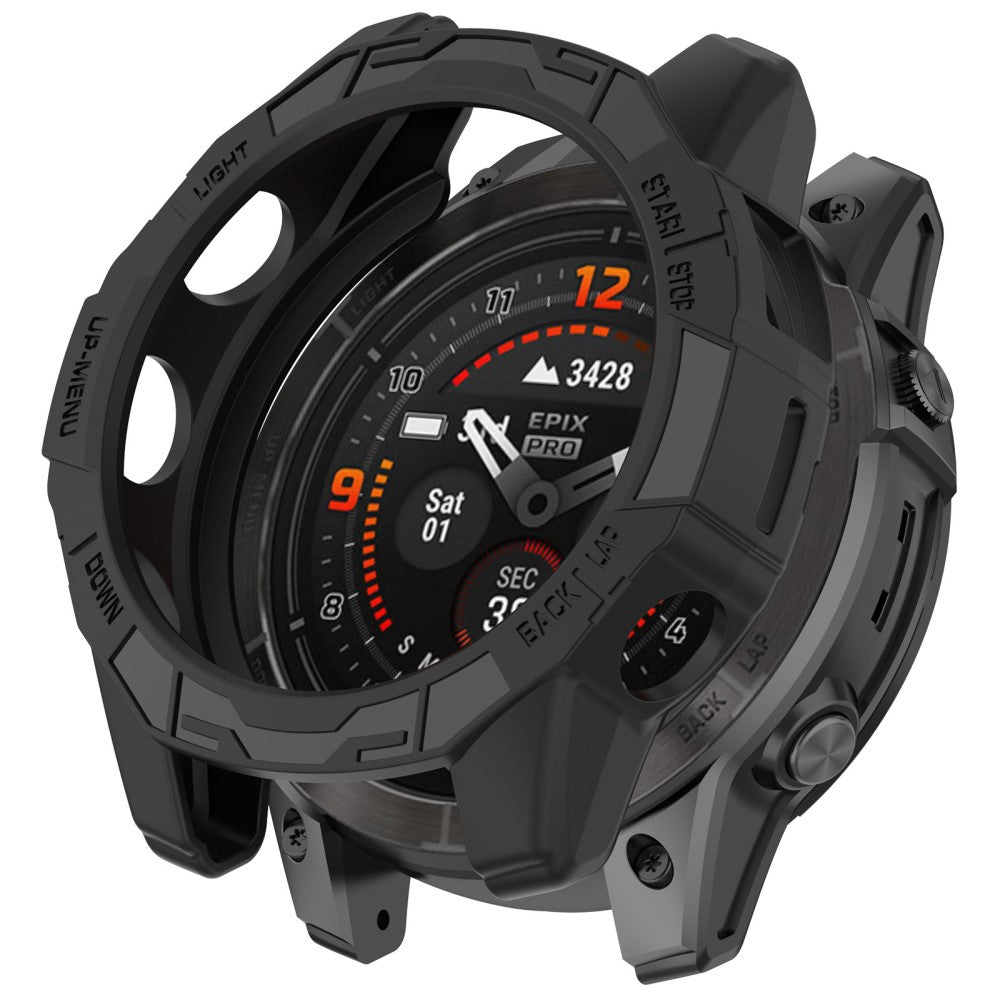 Garmin Fenix E 47mm Flexible Watch Case Anti-Scratch Hollow Watch Frame Cover - Black#serie_3