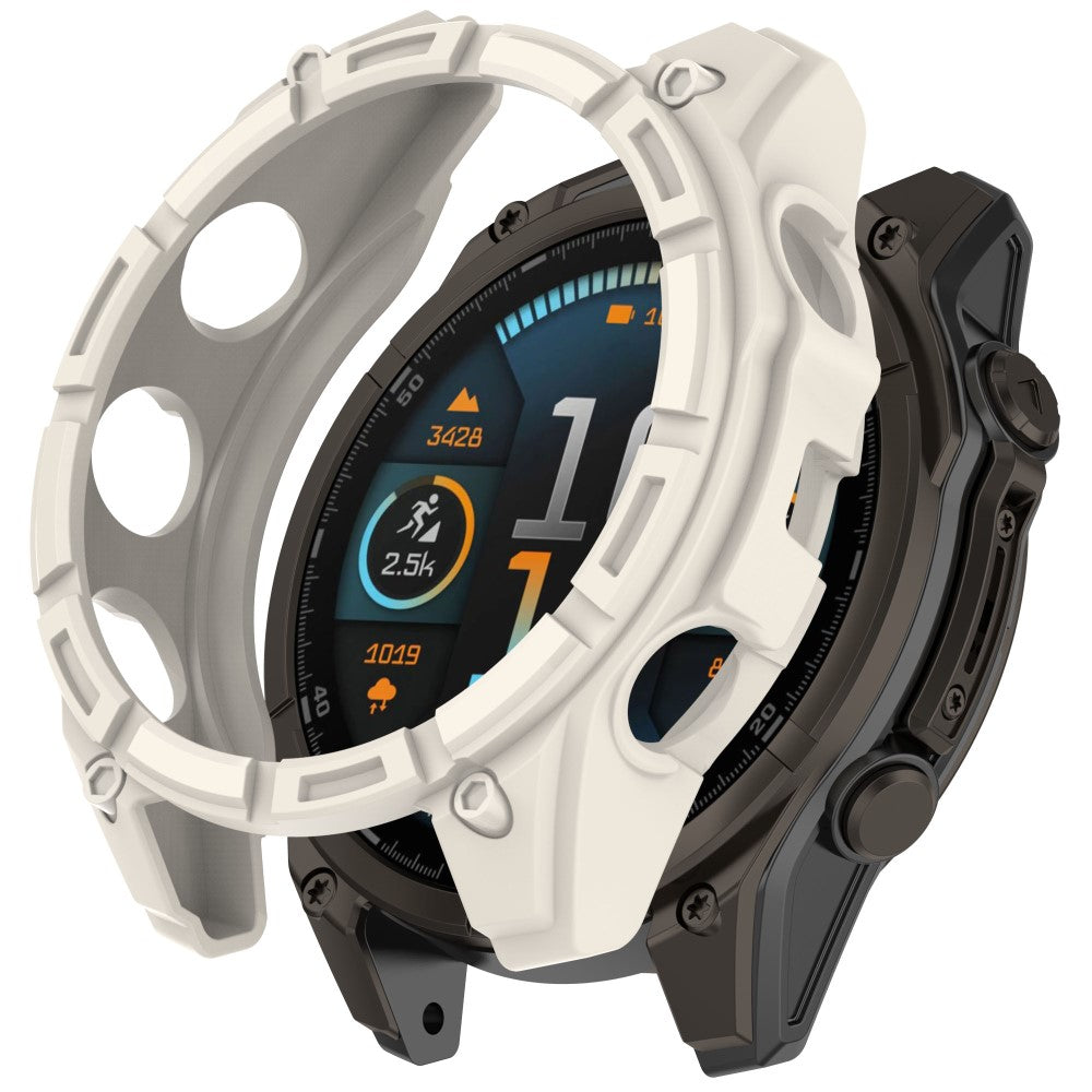 Garmin Fenix 8 MIP Solar 47mm TPU Case Hollow Half Wrapped Watch Frame Cover - Starlight#serie_8