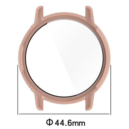 Garmin Vivoactive / Garmin Active 5 Hard Bump Resistant Bumper Case with Tempered Glass Screen Protector Watch Case Cover - Ivory White#serie_6