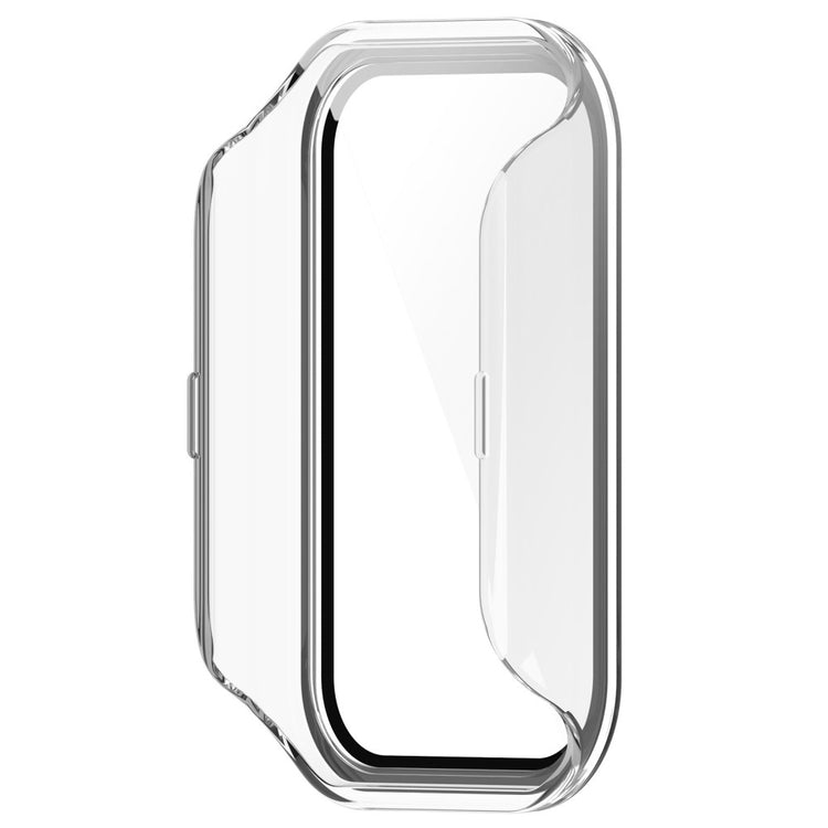 Super Godt Universal Cover med Skærmbeskytter i Silikone og Glas passer til Xiaomi Smart Band 8 Active / Xiaomi Redmi Band 2 - Gennemsigtig#serie_4