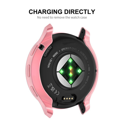 Meget Flot Cover med Skærmbeskytter i Silikone passer til Garmin Venu 3S - Pink#serie_1