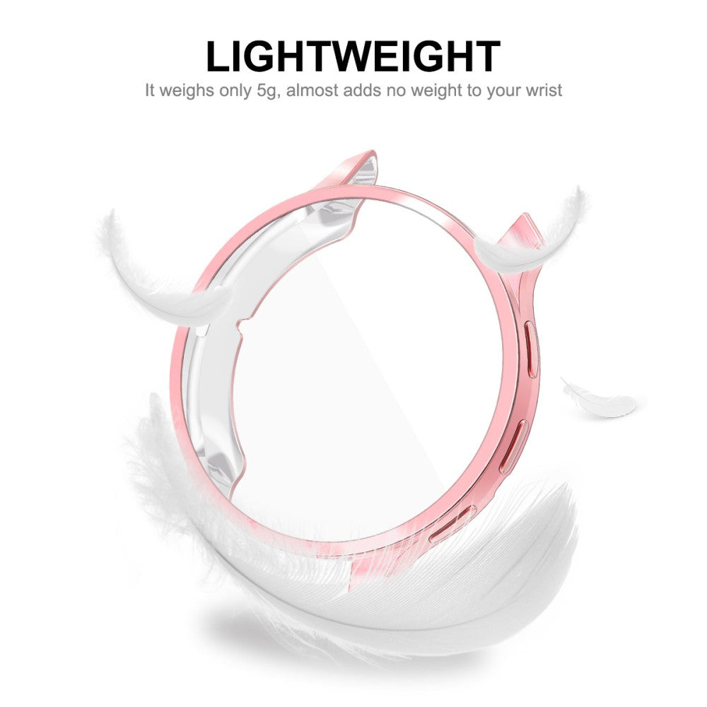 Meget Flot Cover med Skærmbeskytter i Silikone passer til Garmin Venu 3S - Pink#serie_4