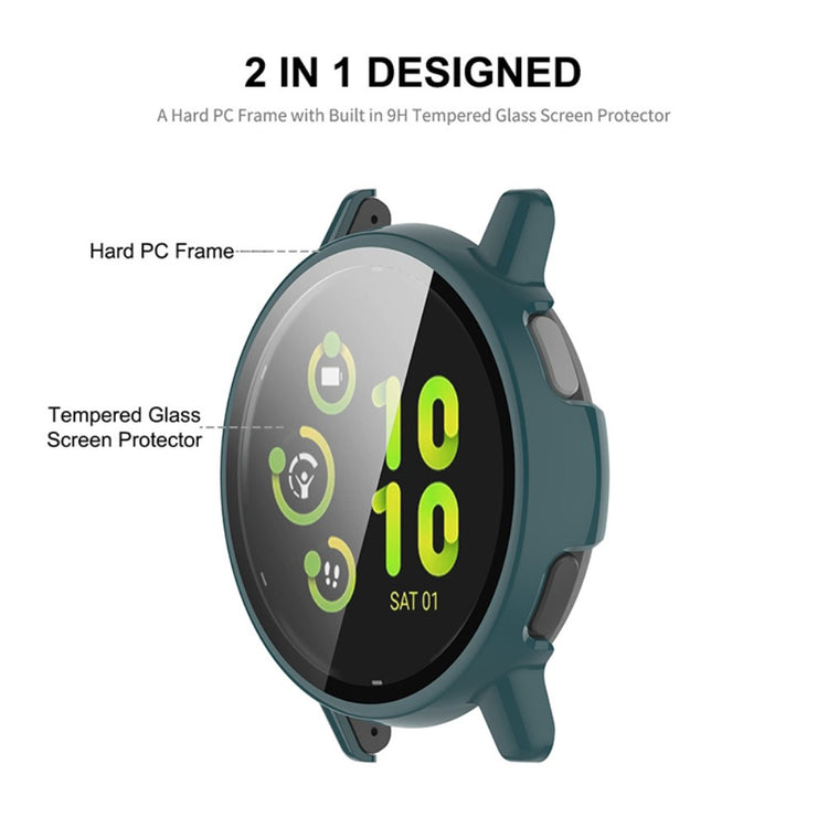 ENKAY Hat Prince GarminActive 5 Watch Case Frame Watch Cover with 9H Tempered Glass Film - Dark Green - Grøn#serie_1