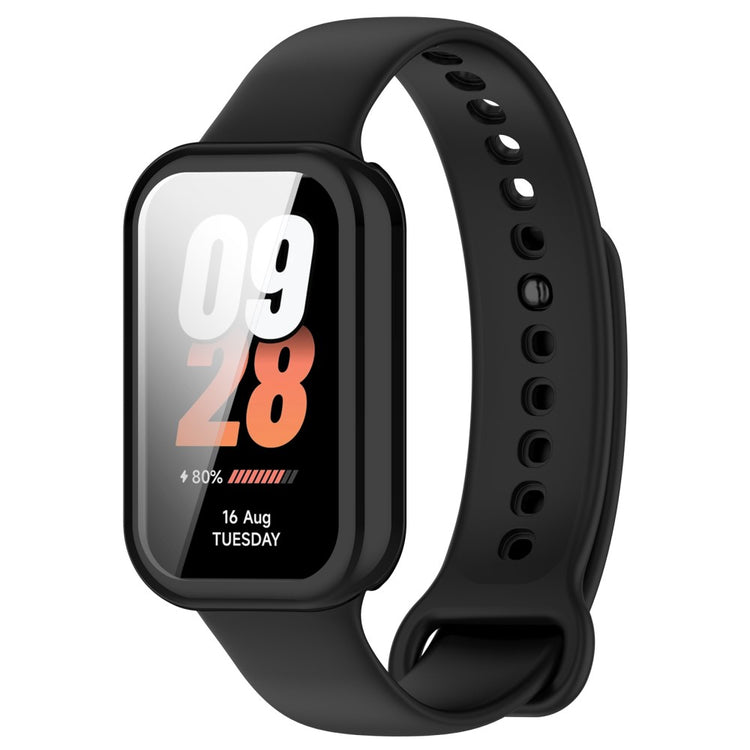 Rigtigt Fed Silikone Cover passer til Xiaomi Smart Band 8 - Sort#serie_1