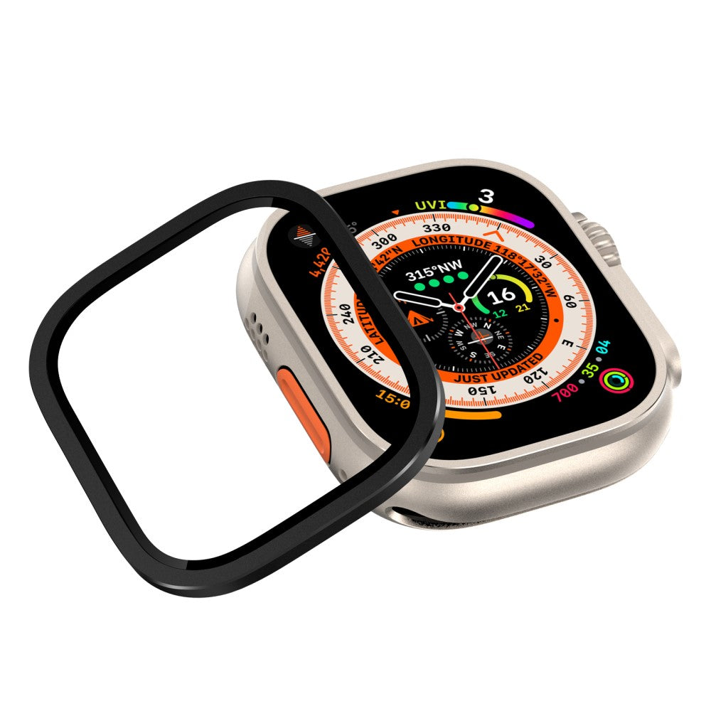 Mega Fint Universal Cover med Skærmbeskytter i Glas passer til Apple Watch Ultra / Apple Watch Ultra 2 - Sort#serie_2