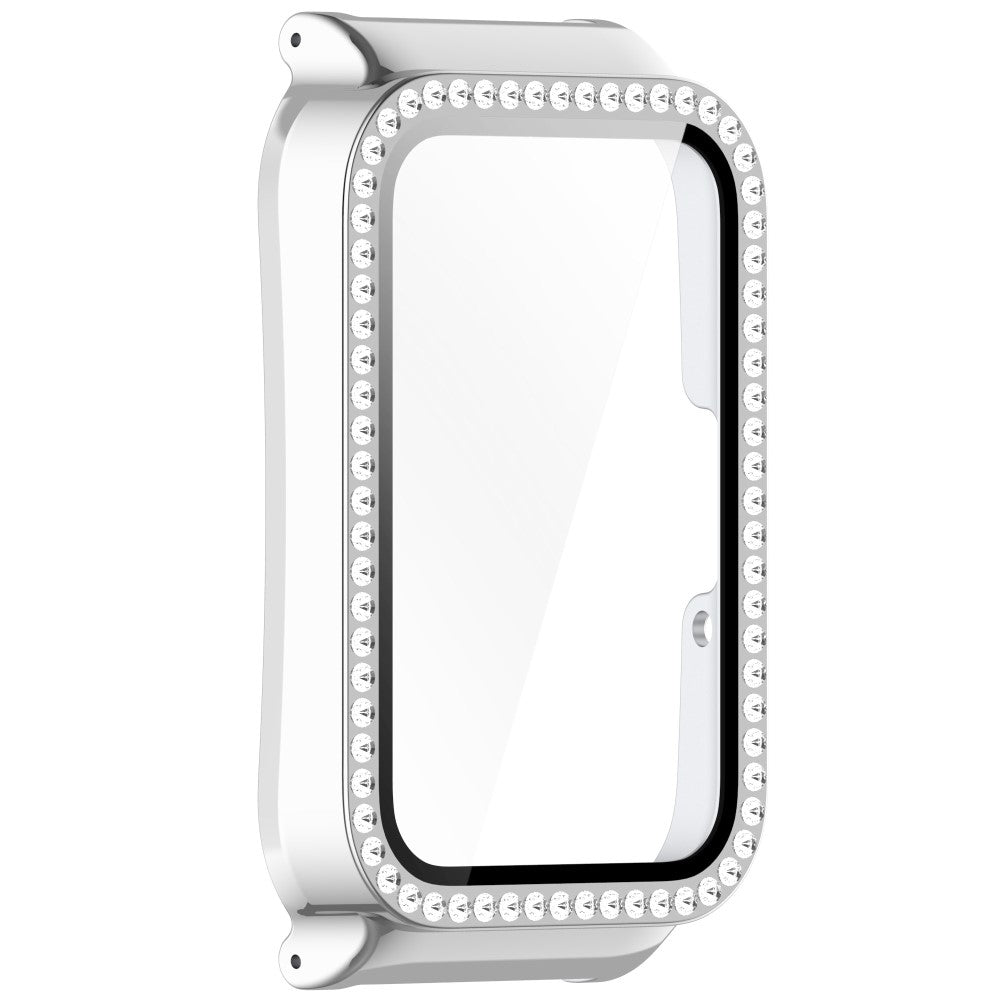 Mega Fashionable Samsung Galaxy Fit 3 Cover with Screen Protector in Rhinestone and Glass - Silver#serie_3