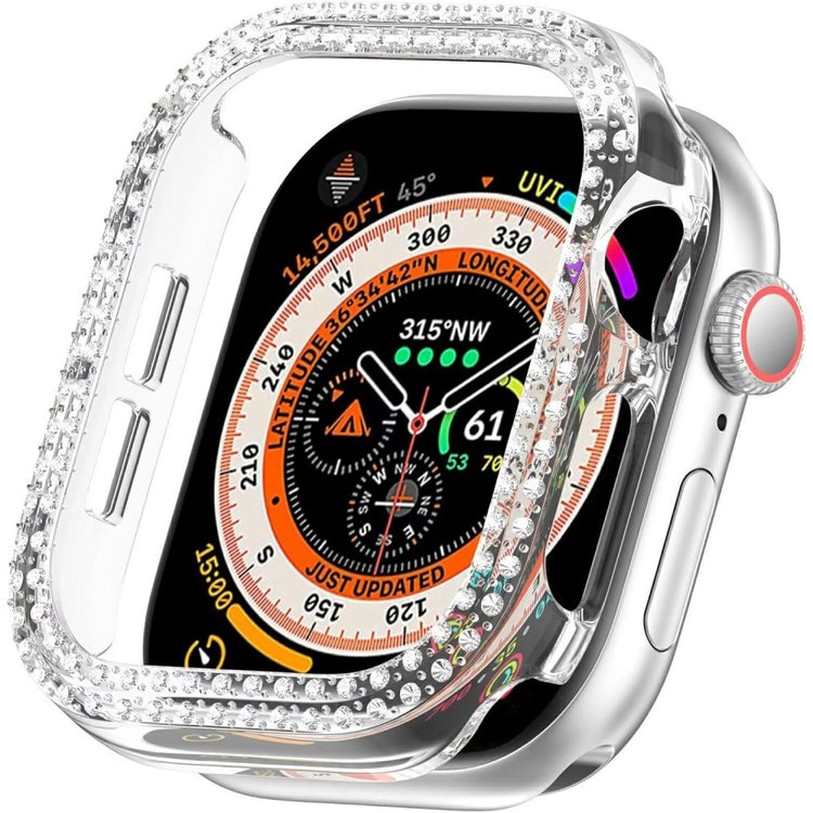 Apple Watch Series 10 42mm Bump Resistant Case Hollow Design Rhinestone Decor Watch Frame Cover - Transparent#serie_4