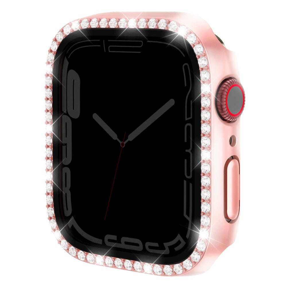 Mega Good Apple Smartwatch Universel Cover with Screen Protector in Rhinestone and Glass - Pink#serie_11