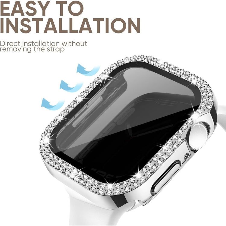 Incredibly Good Apple Smartwatch Universel Cover with Screen Protector in Rhinestone and Glass - Blue#serie_9