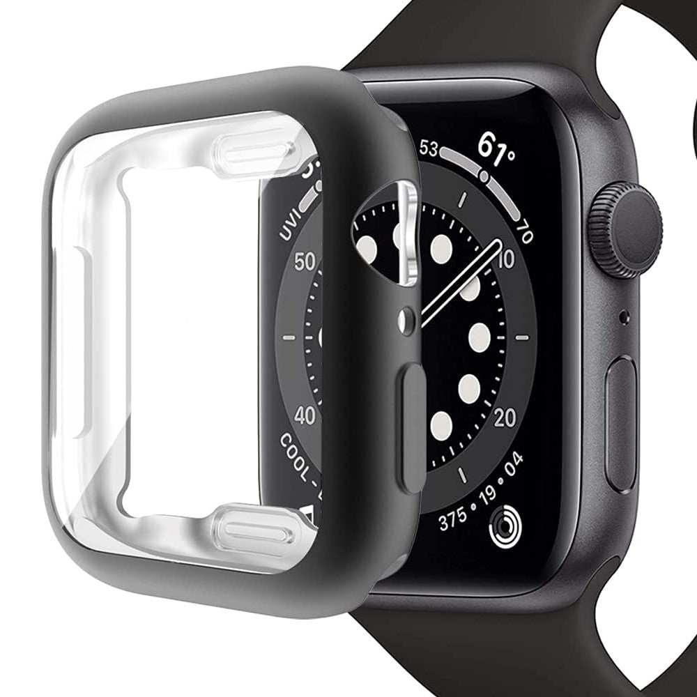 Apple Watch Series 3 / 2 / 1 42mm Soft flexible Case with Screen Protector Electroplated Watch Cover - Black#serie_1