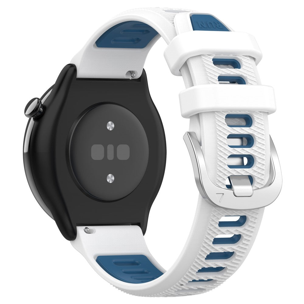 20mm Universal dual color cross strip silicone strap - White / Blue#serie_2