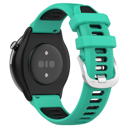 20mm Universal dual color cross strip silicone strap - Lake Blue / Black#serie_9
