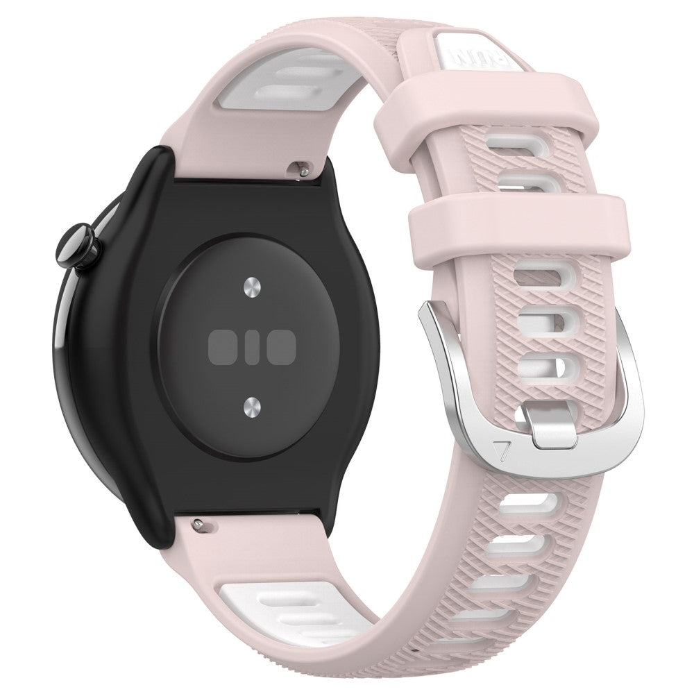 18mm Universal dual color cross strip silicone strap - Pink / White#serie_5